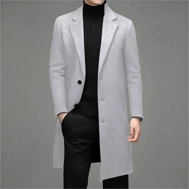 Men's Fashion Casual Slim-fit Woolen Coat Main Image