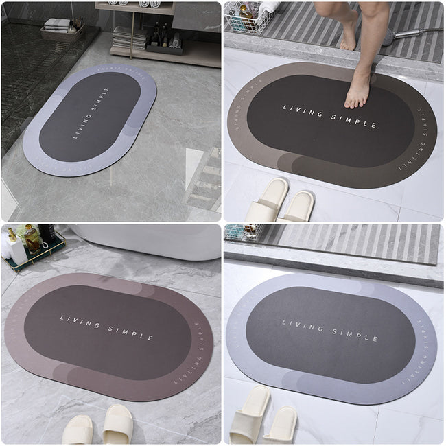 Bath Mat Entrance Door Mat Super Absorbent Bathroom Mats Quick Drying Bathroom Carpet Modern Simple Non-Slip Floor Mats Home Hover Image