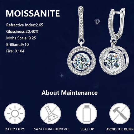 Moissanite Earrings Half Carat 925 Silver Gold Plated