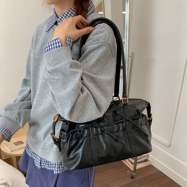 Retro Women's New Fashionable Korean Style Portable Bowling Bag Large Capacity Main Image