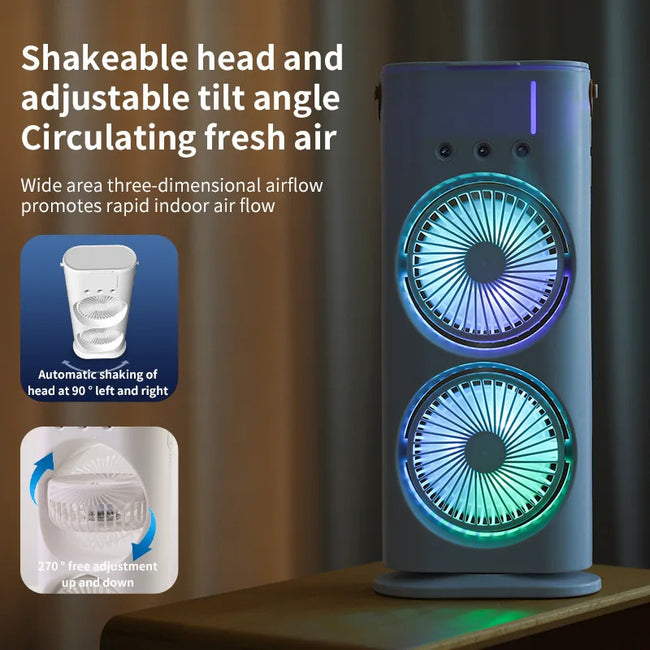 Double-ended Spray Fan Portable Humidifier Fan Air Conditioner Household Small Air Cooler Hydrocooling Portable Air Adjustment Main Image