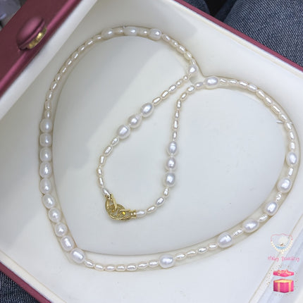 Freshwater Pearl Beaded Necklace Long Layering Chain