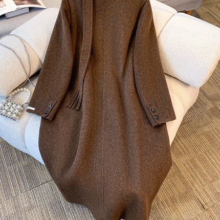 Women Elegant Vintage Wool Coat For Office And Events