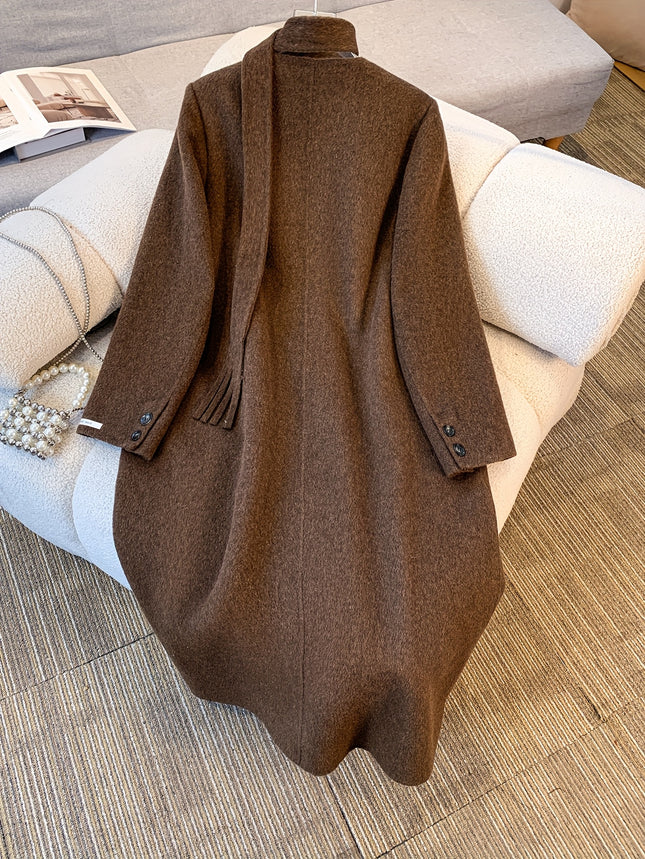 Women Elegant Vintage Wool Coat For Office And Events