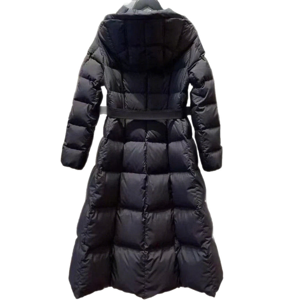 Long Casual Hooded Warm White Duck Down Jacket
