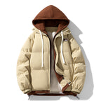 Fake Two-piece Cotton-padded Coat Thickened Hooded Warm Jacket