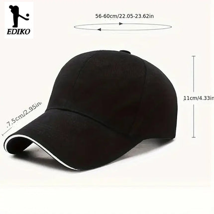 Ediko Adjustable Baseball Caps For Men Black White Navy Set