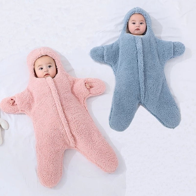 Baby Starfish Lamb Velvet Sleeping Bag Comfortable Newborn Baby Male And Female Baby Outing Winter Quilt Plus Cotton Thickening Main Image