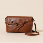 Leather Solid Color Large Capacity Shoulder Crossbody Bag