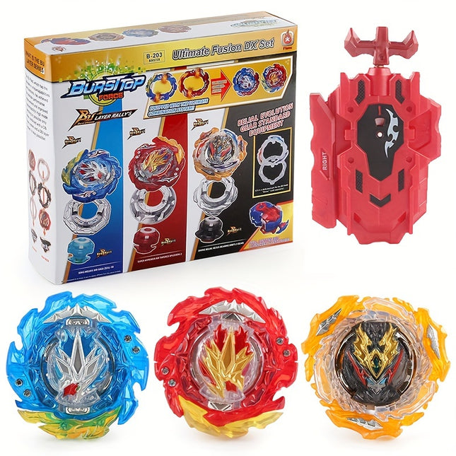 B203D Ultimate Fusion DX 3 In 1 Battle Top Launcher Set