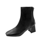 Boots Zipper Mid-calf And Low Length Martin Square Head