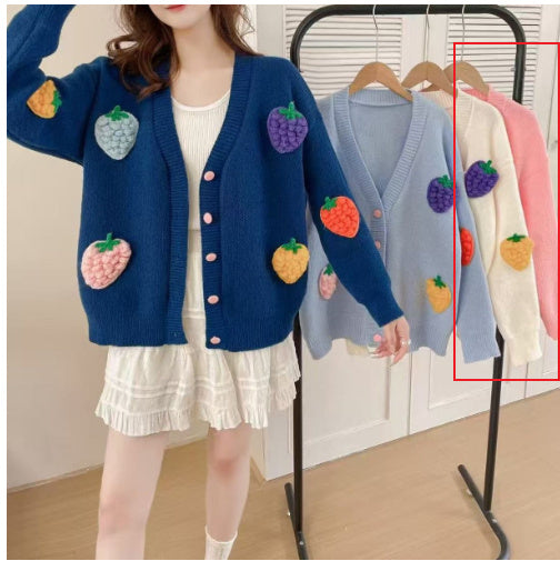 Handmade Embroidery High-end Cardigan Korean Style Design Heavy Work Sweater