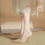 Women's Pointed Toe Korean Style Patent Leather High Heels