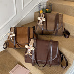 British Retro Suede Briefcase Women's Fashion Large Capacity