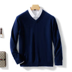 Men's Solid Color Plus Size Winter Bottoming Knitted Sweater