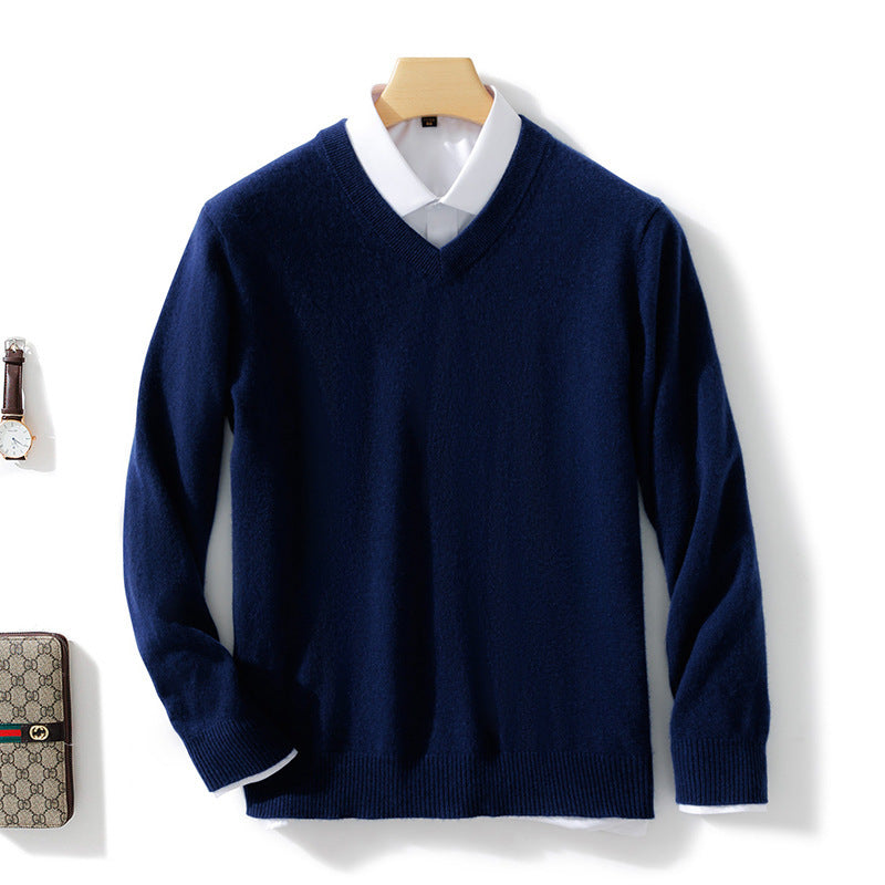 Men's Solid Color Plus Size Winter Bottoming Knitted Sweater