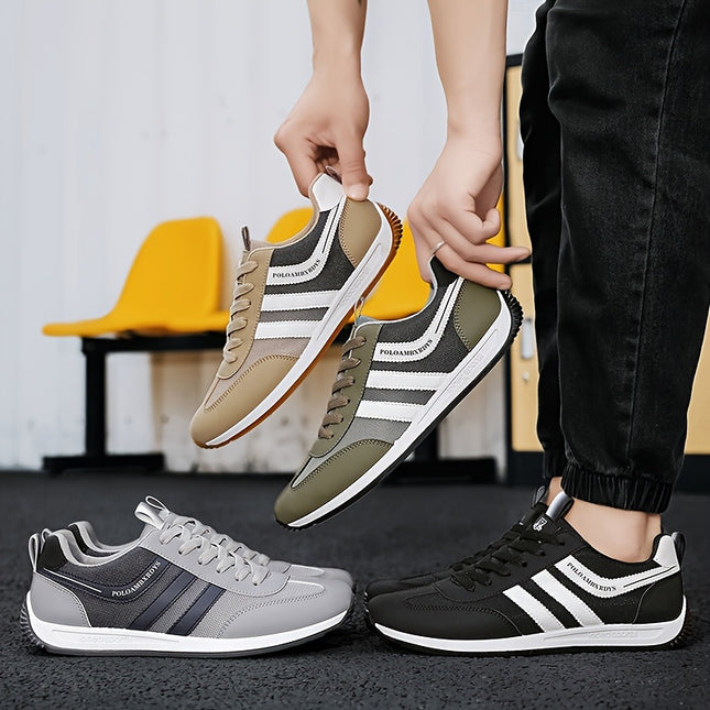 Mens Breathable Mesh Running Sneakers Lightweight Striped