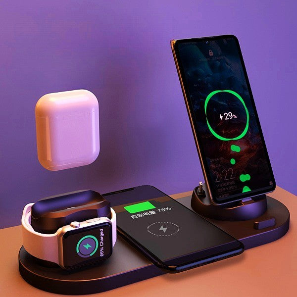 Wireless Charger For IPhone Fast Charger For Phone Fast Charging Pad For Phone Watch 6 In 1 Charging Dock Station Hover Image