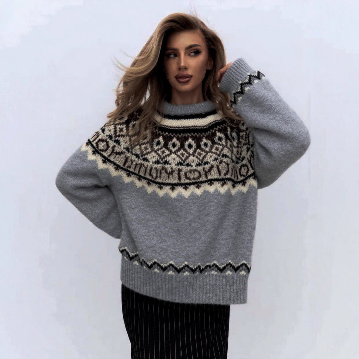 Pattern Soft Glutinous Plush Atmosphere Sweater Women's Clothing